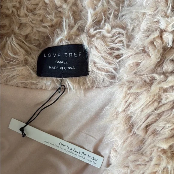 Love Tree Faux Fur Jacket in Cream - Picture 2 of 6
